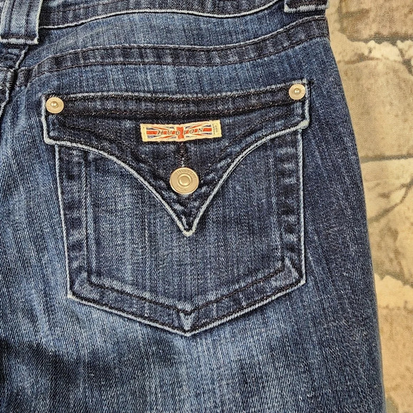 Hudson Boot Cut Dark Wash Jeans Back Flap Pocket Size 28 Made in USA - Picture 9 of 16